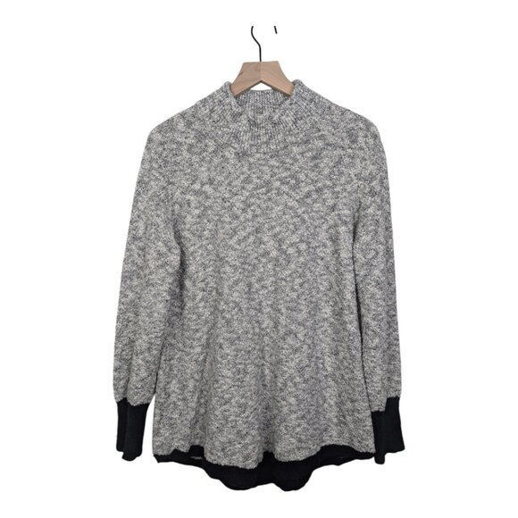 L.L. Bean Signature Cotton/Linen Ragg Sweater, Women's Large, Gray Black - Picture 4 of 11